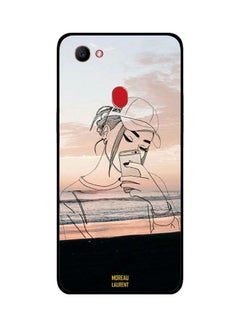 Skin Case Cover -for Oppo F7 Doodle Cap Girl Making Selfie Doodle Cap Girl Making Selfie