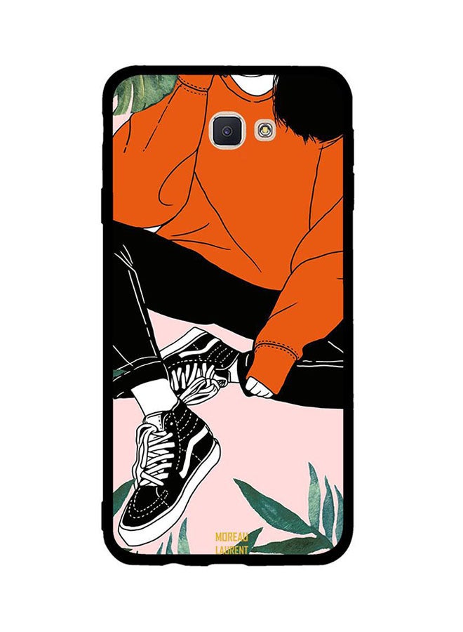 Moreau Laurent Skin Case Cover -for Samsung Galaxy J7 Prime Black Shoes Orange Shirt Girl Black Shoes Orange Shirt Girl