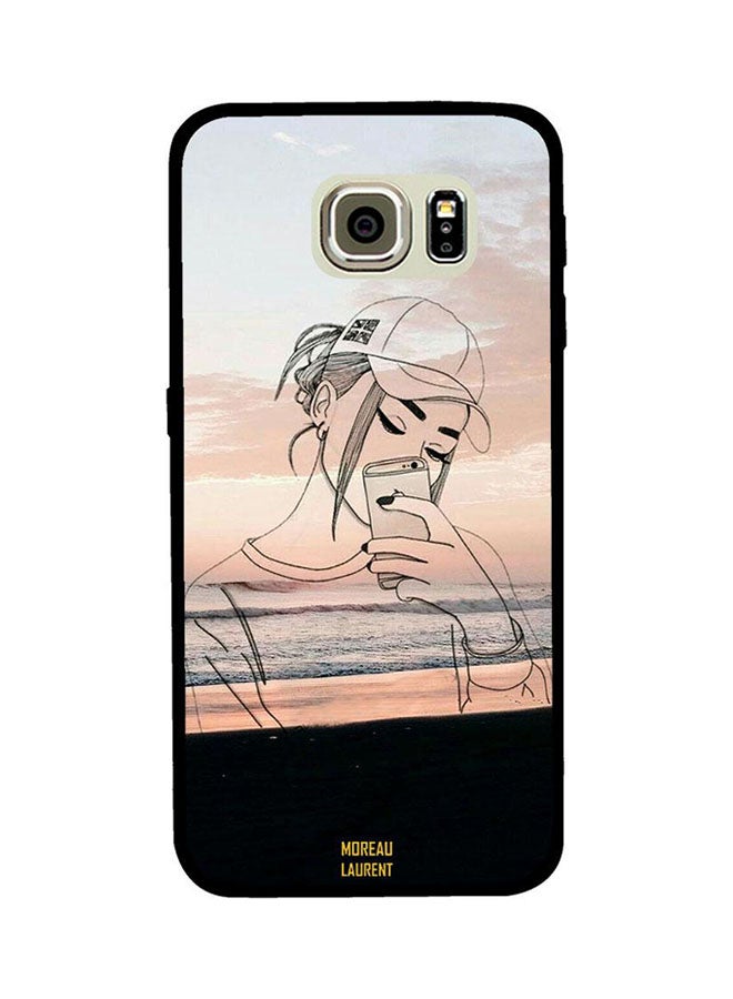 Moreau Laurent - Protective Case Cover For Samsung Galaxy S6E Doodle Cap Girl Making Selfie - Image 1