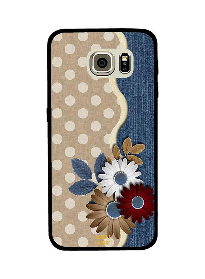 Moreau Laurent Protective Case Cover For Samsung Galaxy S6E Brown And White Flower 