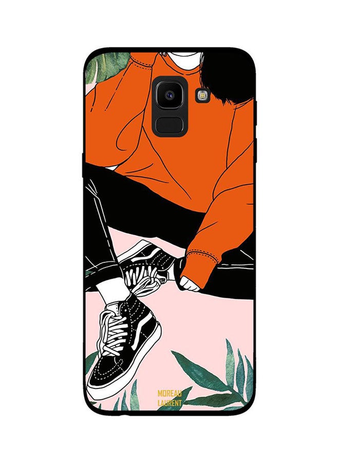 Moreau Laurent Protective Case Cover For Samsung Galaxy J6 Black Shoes Orange Shirt Girl