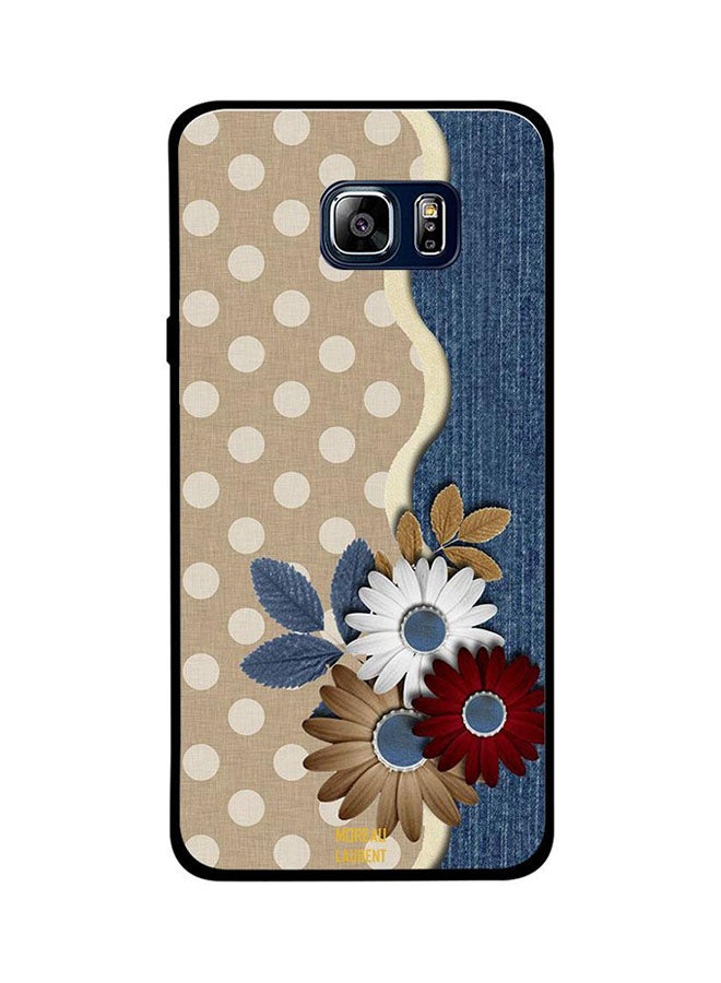 مورو لورنت غطاء حماية واقٍ لهاتف سامسونج جالاكسي نوت 5 نمط زهور بيضاء وبُنية