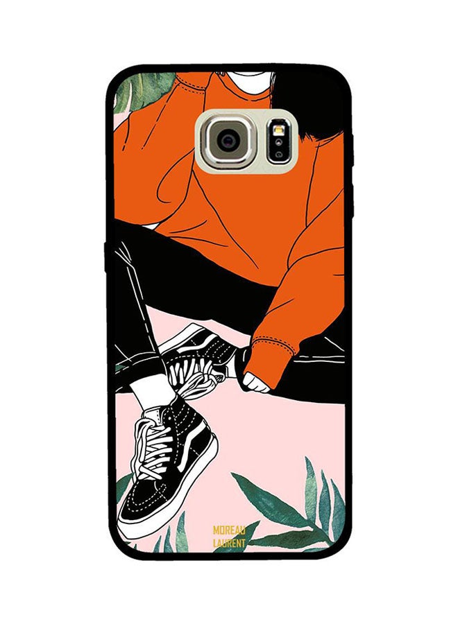 Moreau Laurent Protective Case Cover For Samsung Galaxy S6E Black Shoes Orange Shirt Girl