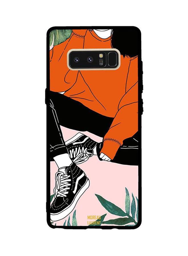 Moreau Laurent Protective Case Cover For Samsung Galaxy Note8 Black Shoes Orange Shirt Girl