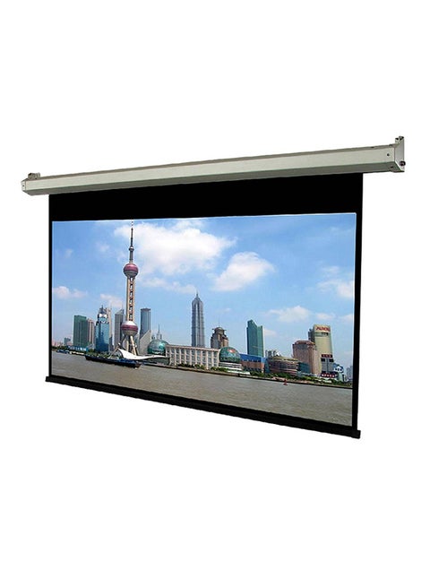 شاشة عرض آلية Motorized Projector Screen 180 Cm أبيض