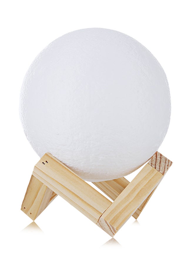 مصباح ليلي بطبعة ثلاثية الأبعاد على شكل القمر قابل لإعادة الشحن أبيض 12.5x12.5x12.5سم - Image 1