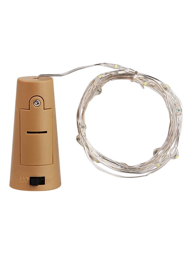 20 LED Cork Shaped Wire Fairy Lights White 6x6x2.2cm  - Image 1