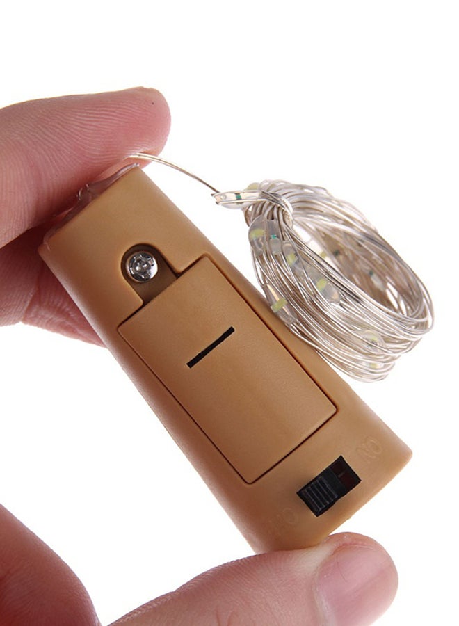 20 LED Cork Shaped Wire Fairy Lights White 6x6x2.2cm  - Image 2