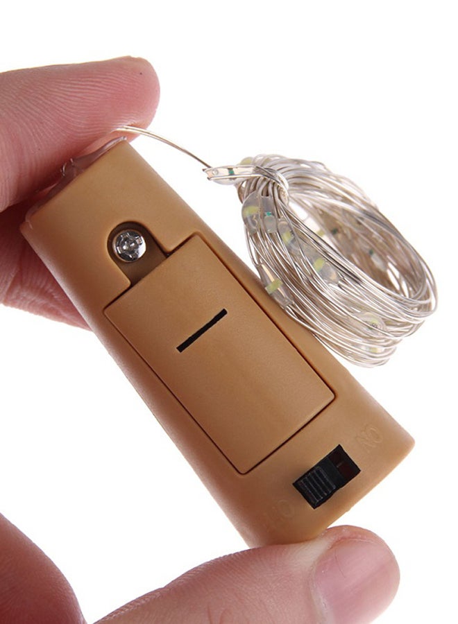 سلك أضواء زينة من 20 مصباح LED على شكل شجرة الفلين أصفر 6x6x2.2سم  - Image 2