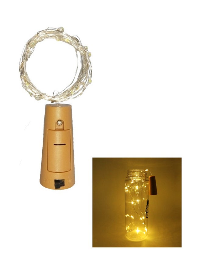 سلك أضواء زينة من 20 مصباح LED على شكل شجرة الفلين أصفر 6x6x2.2سم  - Image 3