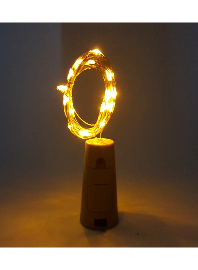 سلك أضواء زينة من 20 مصباح LED على شكل شجرة الفلين أصفر 6x6x2.2سم  - Image 4