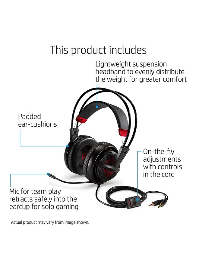HP - Over-Ear 3.5mm Wired Headphone Black - Image 1