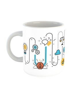 Impress Idea To Success Printed Coffee Mug White/Grey/Blue 