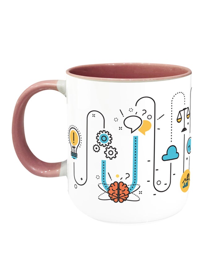 Idea To Success Printed Coffee Mug White/Pink/Blue