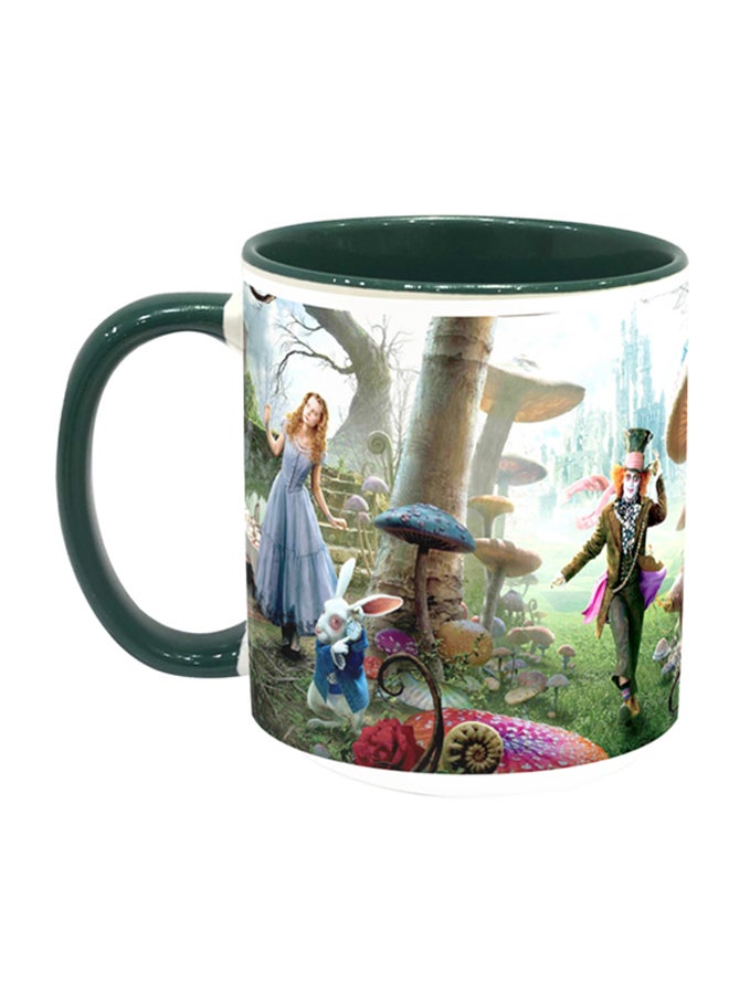 إمبريس مج قهوة مطبوع عليه صورة من فيلم "Alice In Wonderland" أخضر/وردي/أزرق