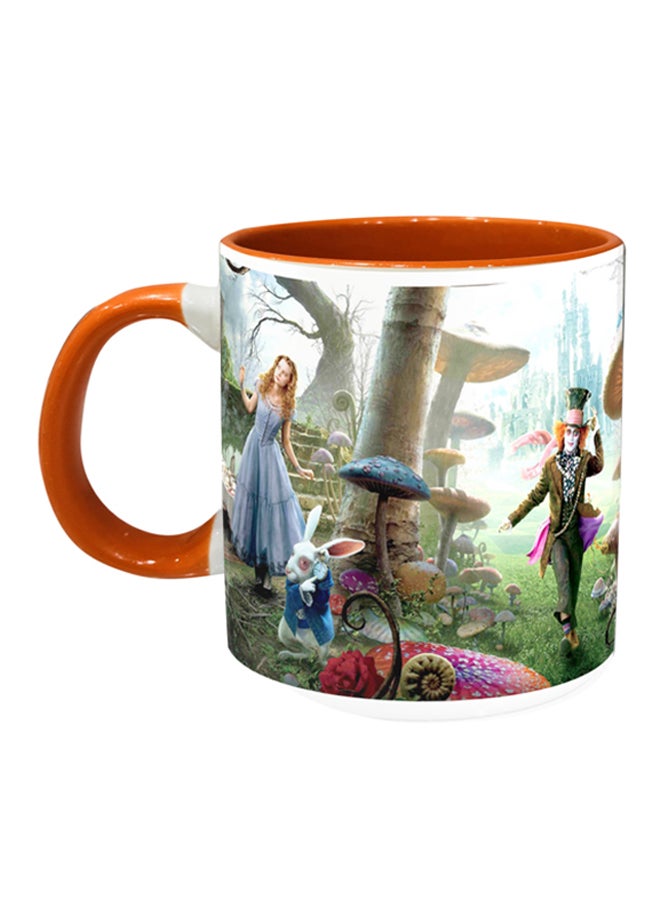 إمبريس مج قهوة مطبوع عليه صورة من فيلم "Alice In Wonderland" برتقالي/وردي/أزرق