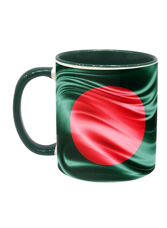 قدح قهوة مطبوع عليه علم بنغلاديش أخضر / أحمر