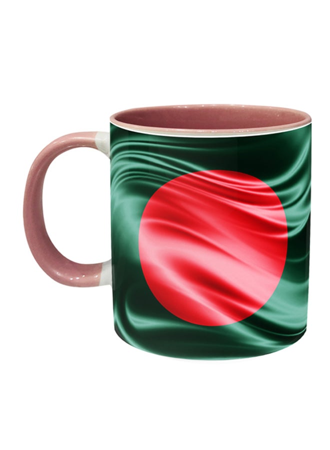 إمبريس قدح قهوة مطبوع عليه علم بنغلاديش وردي/أخضر/أحمر
