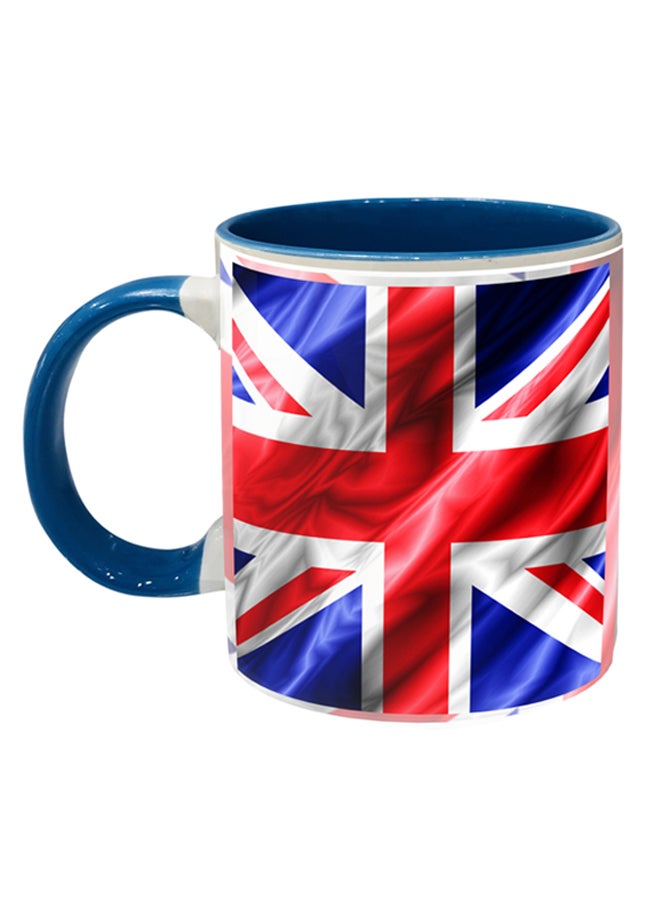 مج قهوة مطبوع عليه علم إنجلترا أزرق/أحمر/أبيض