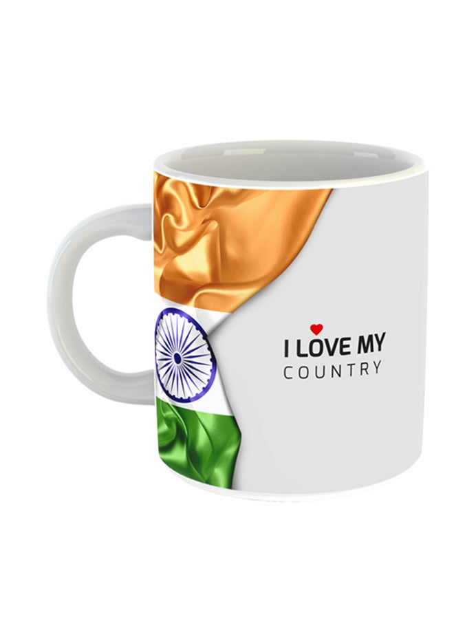 إمبريس قدح قهوة مطبوع عليه علم الهند أبيض / برتقالي / أخضر