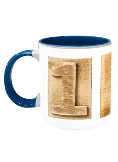 Impress Number 1 Printed Ceramic Coffee Mug Blue/White/Brown 
