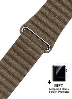 Smart Band Replacement Band With Tempered Glass Screen Protector For Apple Watch Series 3/2/1 Brown  - Image 2