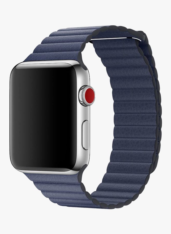 Smart Band - Leather Replacement Band For Apple Watch 38mm Blue - Image 1