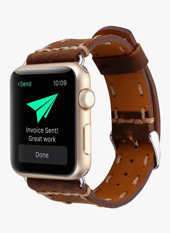 Smart Band Replacement Band For Apple Watch Series 3/2/1 Brown - Image 3