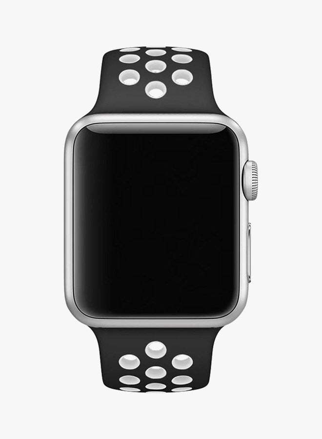 Smart Band Replacement Band For Apple Watch Series 3/2/1 Black/White - Image 3