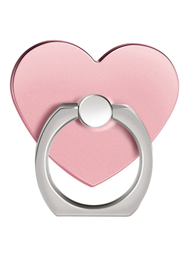 360 Degree Rotating Heart Shape Finger Grip Ring Phone Holder Rose Gold/Silver 