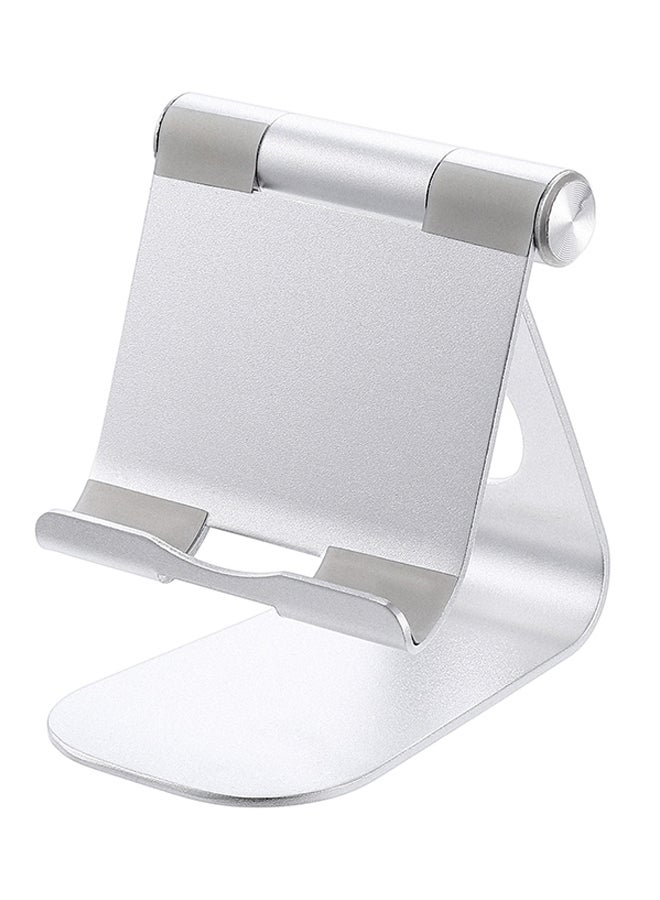 حامل متنقل بمسند قوسي لأجهزة الآيباد والكمبيوتر المحمول والهواتف الذكية فضي - Image 1