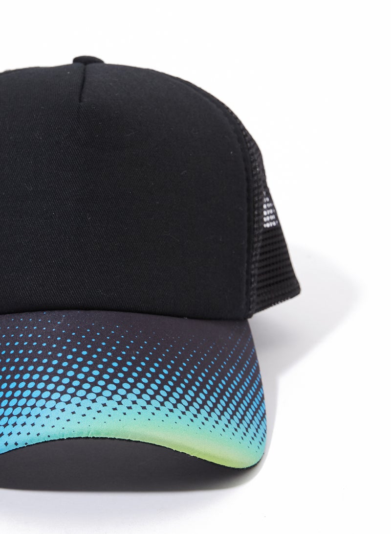 Graphic Printed Snapback Closure Cap Black/Blue