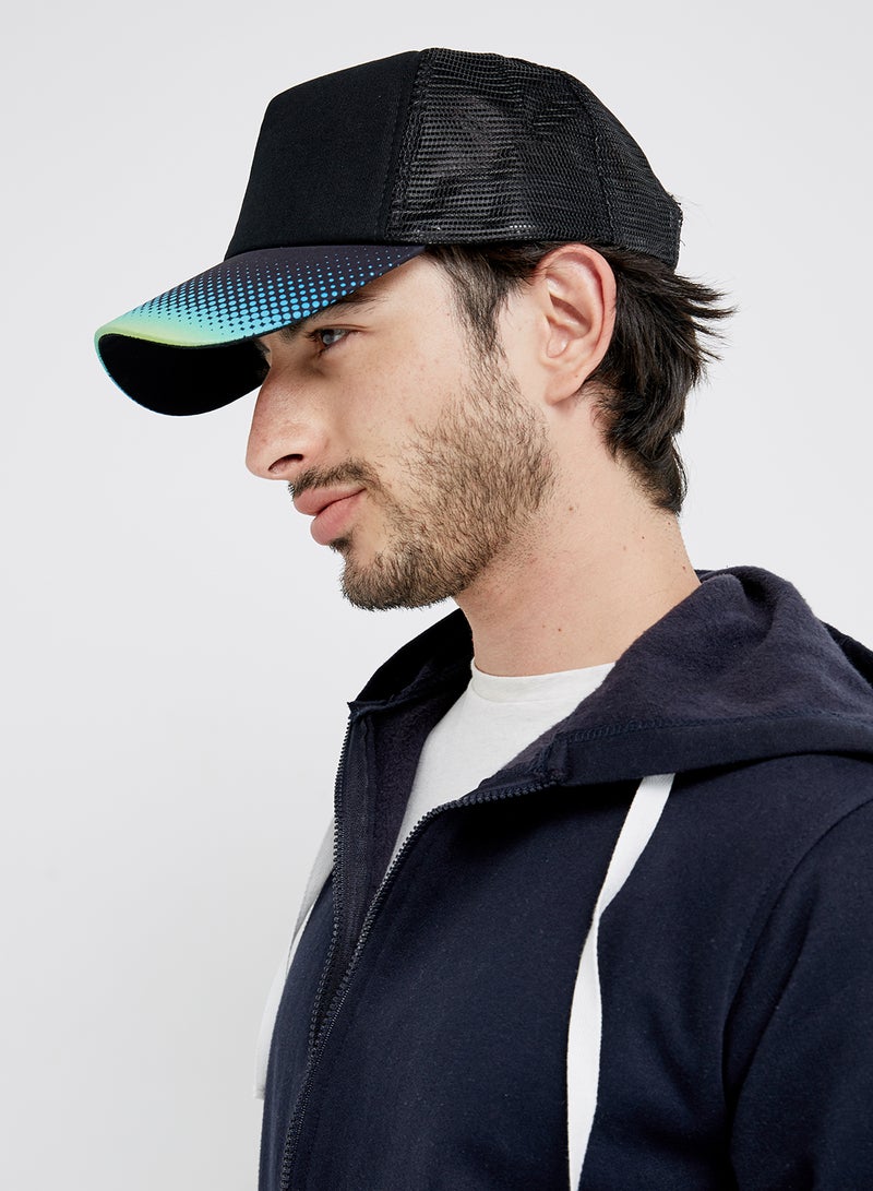 Graphic Printed Snapback Closure Cap Black/Blue
