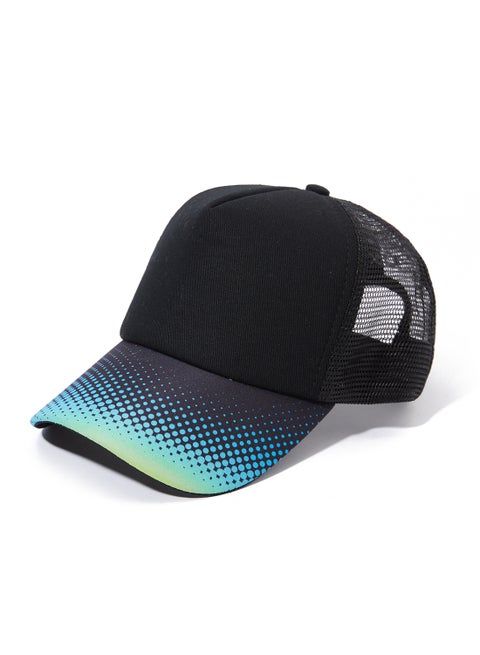 Graphic Printed Snapback Closure Cap Black/Blue