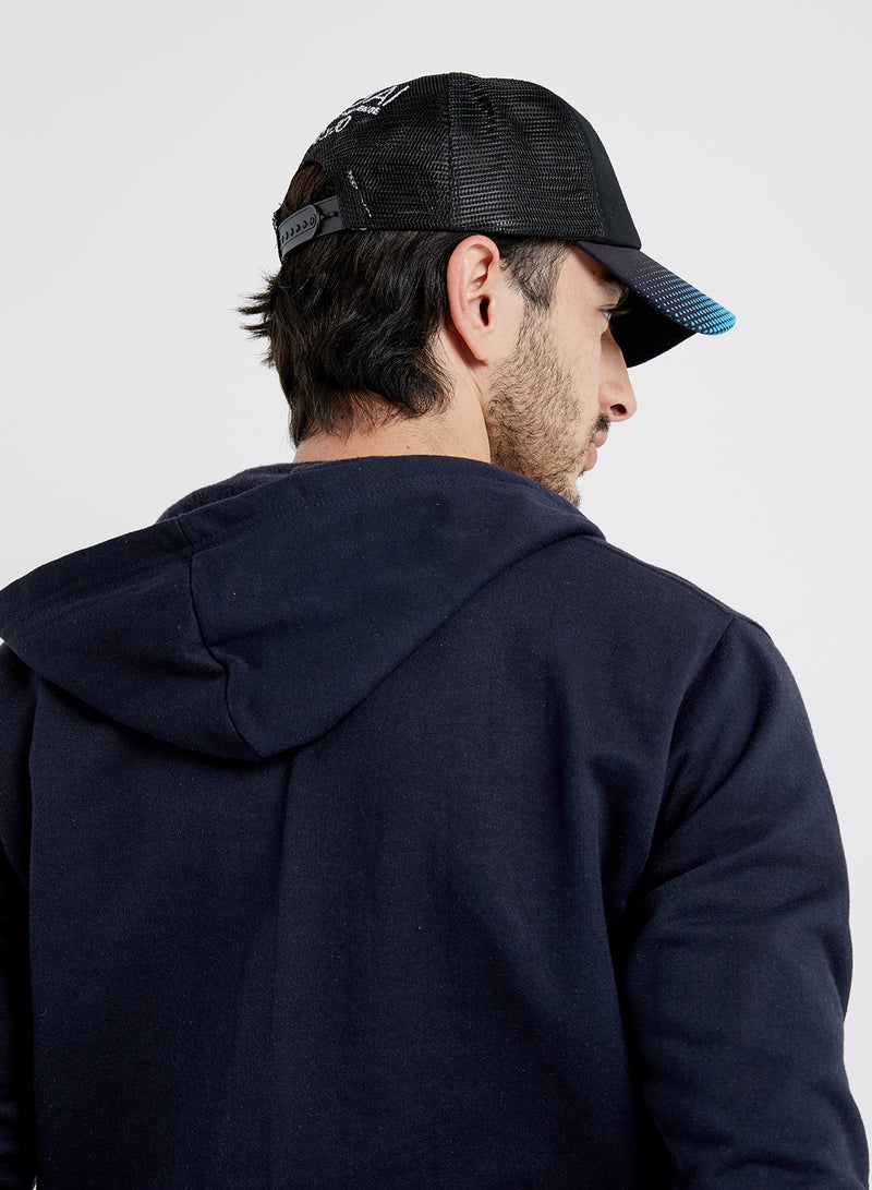 Graphic Printed Snapback Closure Cap Black/Blue