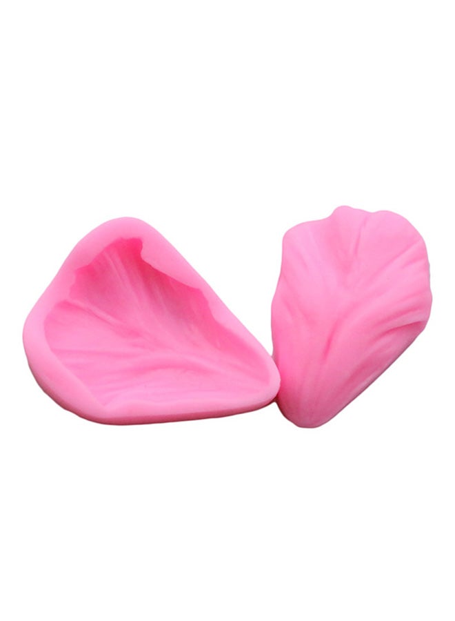 فيس مايل قوالب شوكولاتة فوندان من السيليكون بنمط ورقة شجر لتزيين الكيك سهلة الاستخدام وردي 7x6x3سم - Image 2