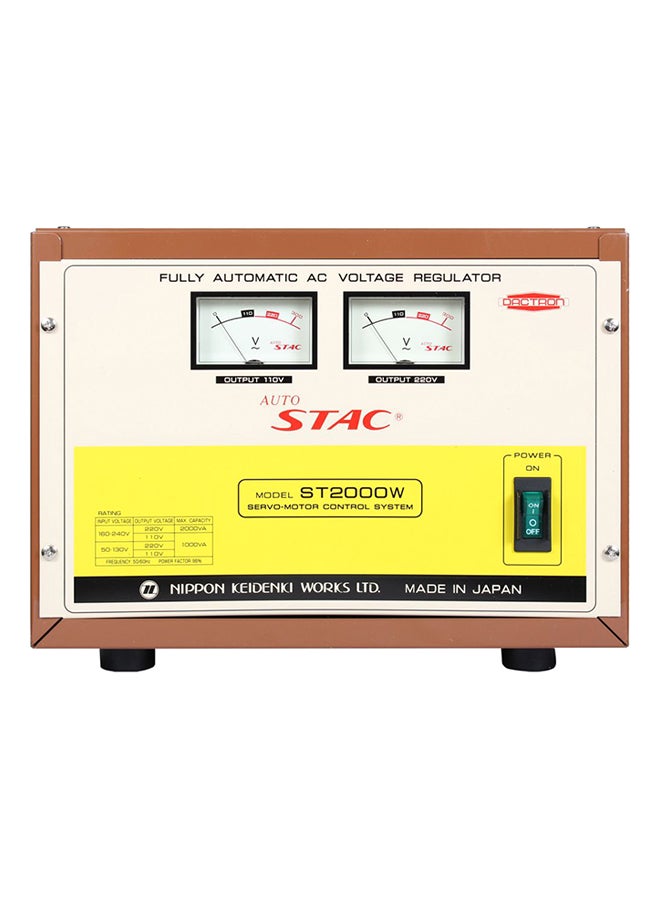 Dactron Auto Stac Full Automatic AC Voltage Regulator White/Yellow/Brown 