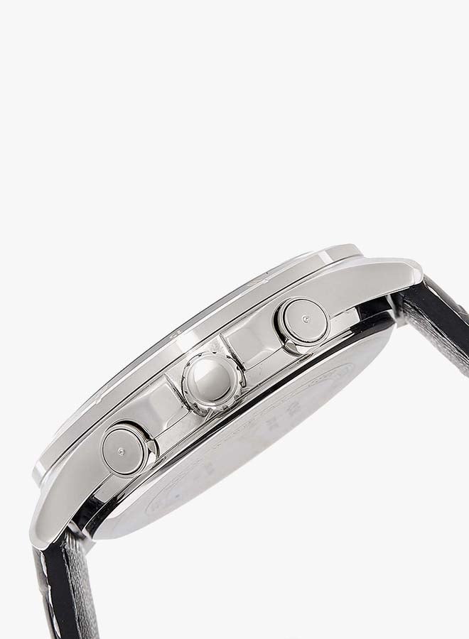 كاسيو ساعة يد جلد كرونوغراف MTP-1374L-1A - 44 ملم - أسود - Image 3