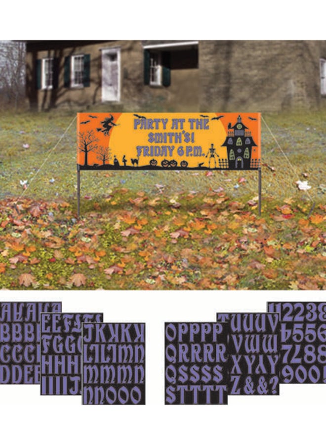 أمسكان لافتة للحديقة بتصميم مخصص للهالووين 48بوصة