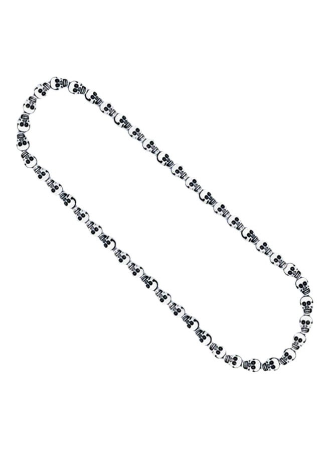 أمسكان طقم قلادة مزينة بخرز على شكل جمجمة وعظام للهالوين مكون من 10 قطع