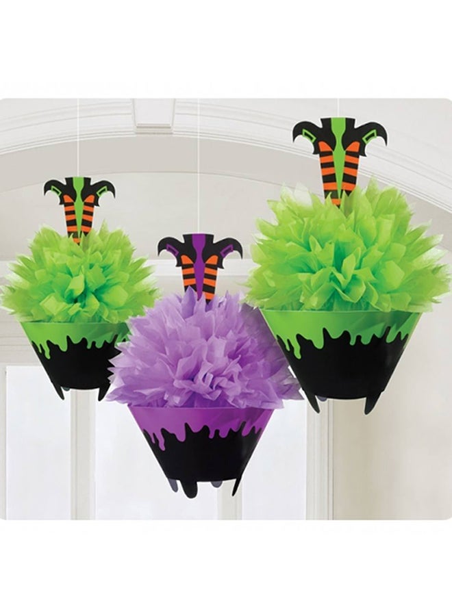 أمسكان ديكور منتفش على شكل ساحرة مكون من 3 قطع 10.5بوصة