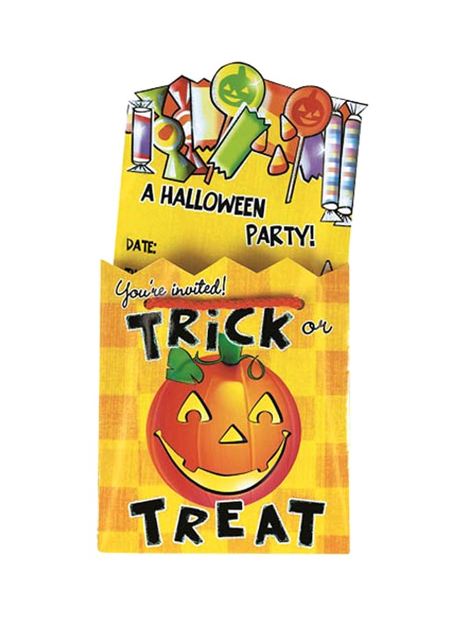 أمسكان دعوات صغيرة مكتوب عليها "Trick Or Treat" من 8 قطع