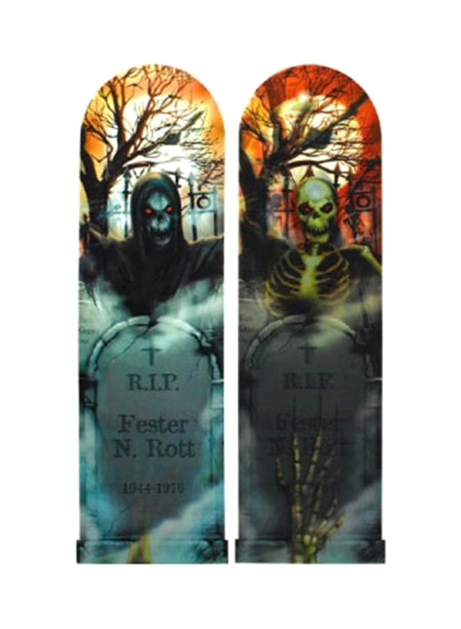 أمسكان طقم لافتة بتصميم كلمة "Spooky" لحفلات الهالوين مكون  من قطعتين