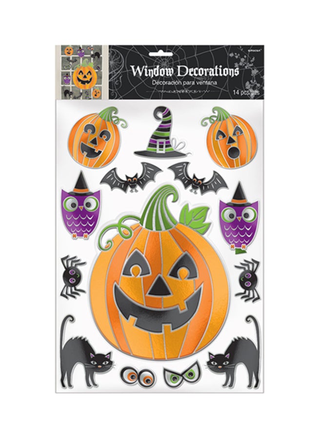 Amscan 14-Piece Halloween Embossed Window Decoration Set