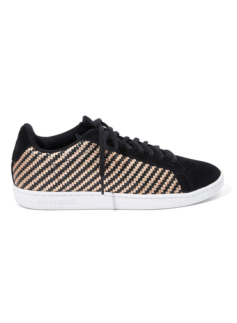 le coq sportif - Courtset Lace-up Sneakers Black/Rose Gold - Image 1