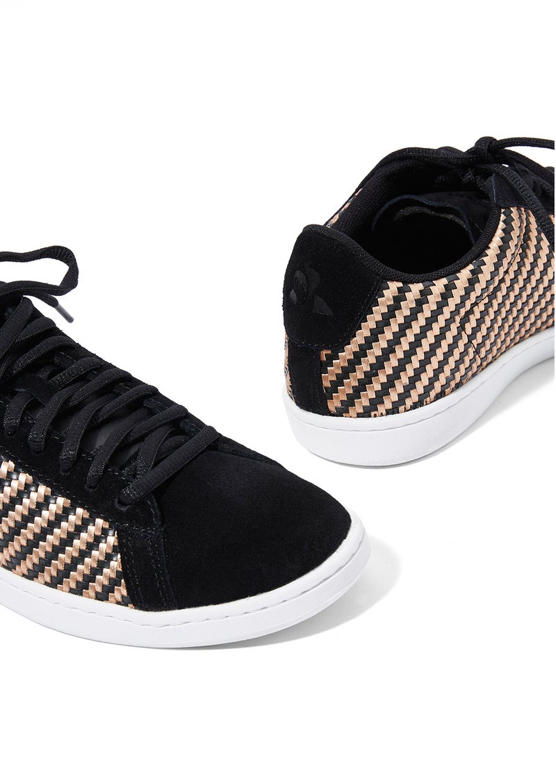 le coq sportif - Courtset Lace-up Sneakers Black/Rose Gold - Image 1