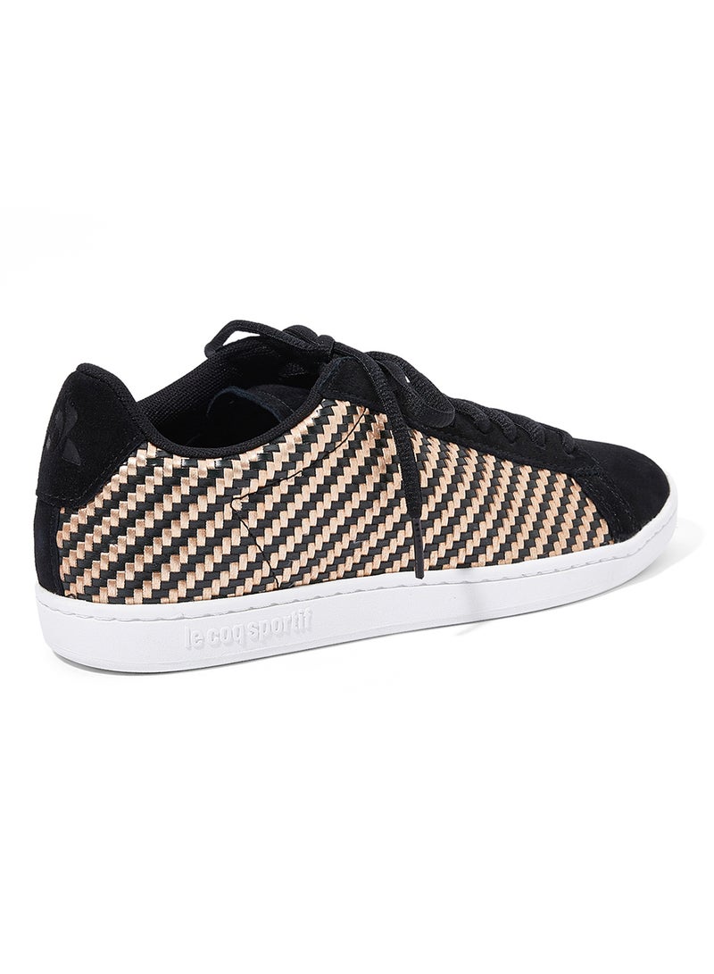 le coq sportif - Courtset Lace-up Sneakers Black/Rose Gold - Image 1