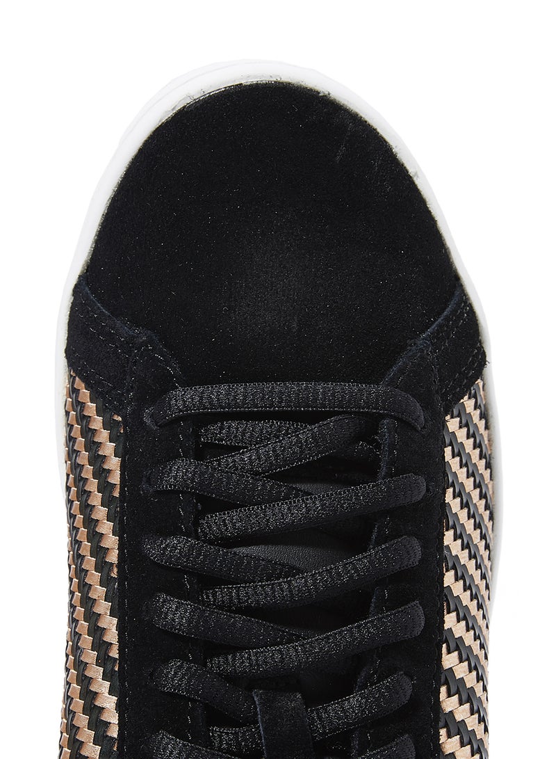 le coq sportif - Courtset Lace-up Sneakers Black/Rose Gold - Image 1
