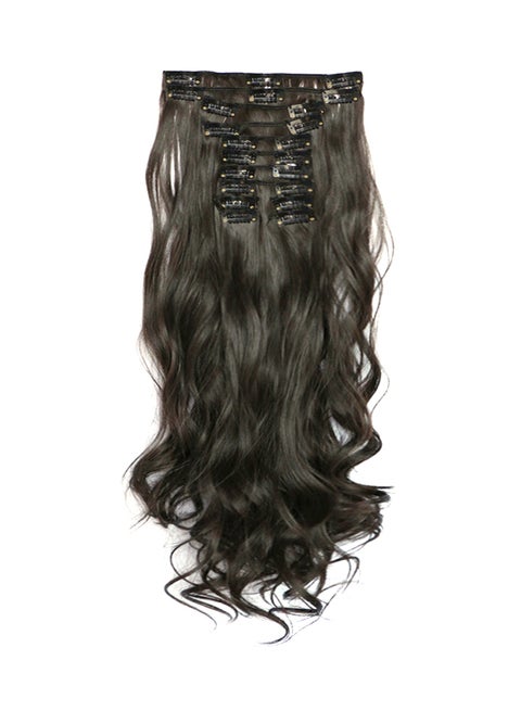 12 Piece Long Wavy Hair Extension Black 60centimeter