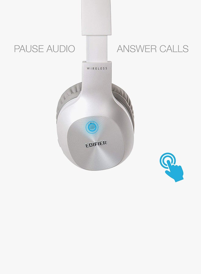 اديفير سماعة رأس بلوتوث طراز W800BT - لاسلكية بتصميمٍ يغطي الأذن، تشغيل يصل إلى 75 ساعة، خفيفة الوزن أبيض - Image 3